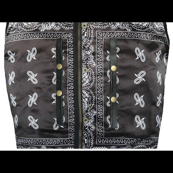 Paisley Mens Motorcycle Leather Club Vest Solid Concealed Carry Pockets - Picture 5 of 8